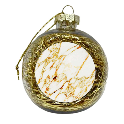 Gold Marble - xmas bauble by Uma Prabhakar Gokhale