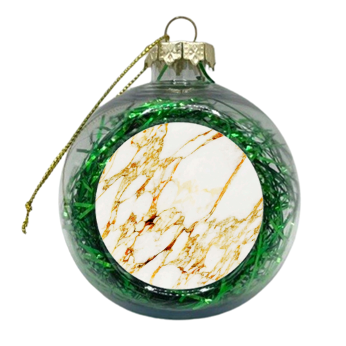 Gold Marble - xmas bauble by Uma Prabhakar Gokhale