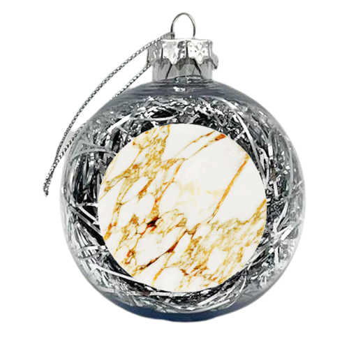 Gold Marble - xmas bauble by Uma Prabhakar Gokhale