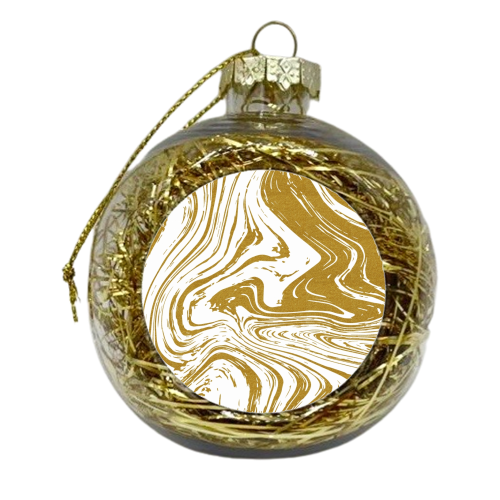 Gold marble effect - xmas bauble by MMarta BC