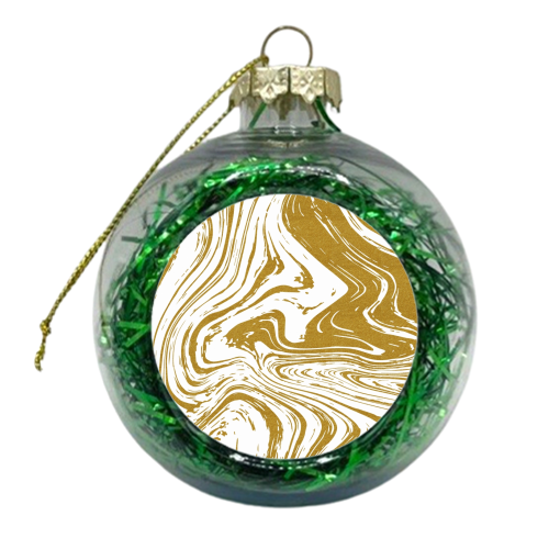 Gold marble effect - xmas bauble by MMarta BC