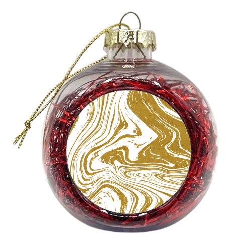 Gold marble effect - xmas bauble by MMarta BC