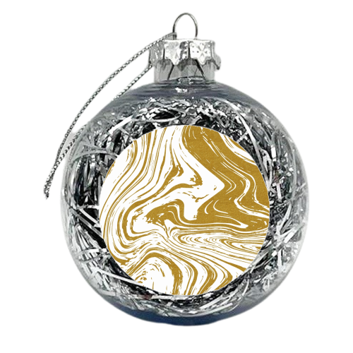 Gold marble effect - xmas bauble by MMarta BC