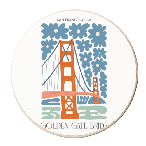 Golden gate Bridge - San Francisco, USA - personalised beer coaster by Move Studio