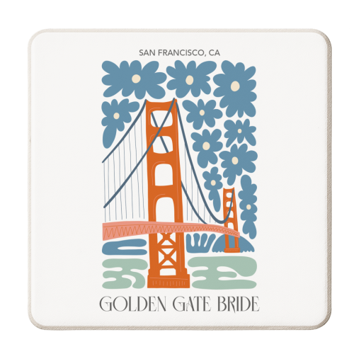 Golden gate Bridge - San Francisco, USA - personalised beer coaster by Move Studio