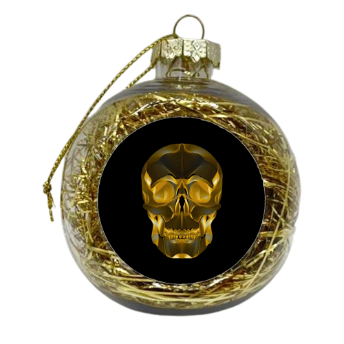 Golden Skull - xmas bauble by Suzanne Waters