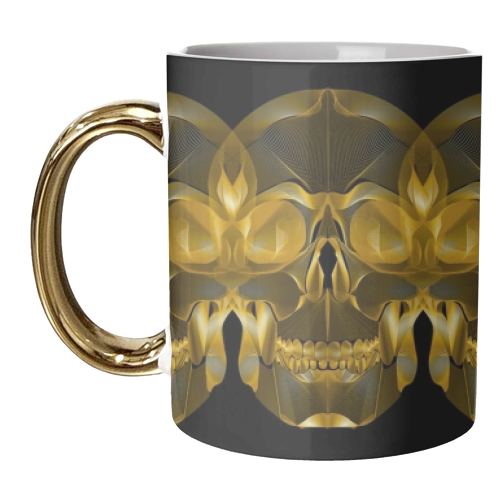 Golden Skull - unique mug by Suzanne Waters