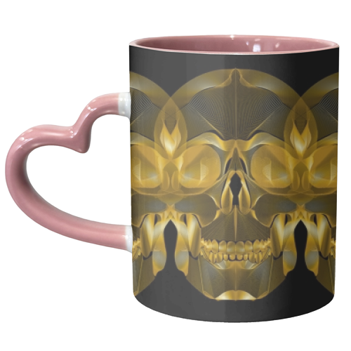 Golden Skull - unique mug by Suzanne Waters