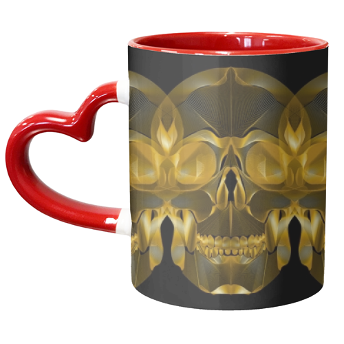 Golden Skull - unique mug by Suzanne Waters