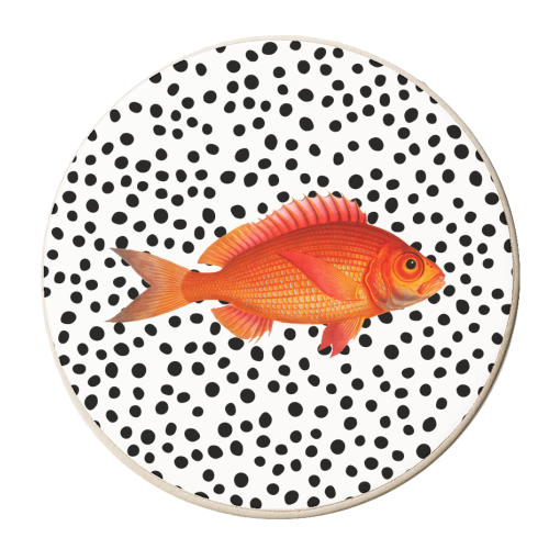 Goldfish | Polka Dot - personalised beer coaster by The 13 Prints