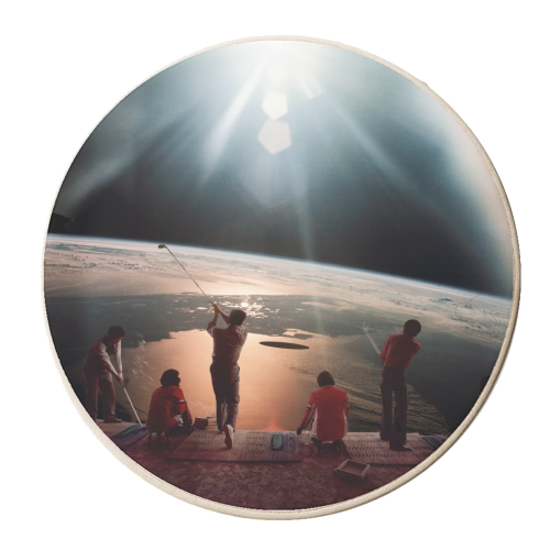 Golfers - personalised beer coaster by taudalpoi