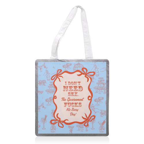 GOOD JOB GOVERNMENT. - printed canvas tote bag by Wallace Elizabeth