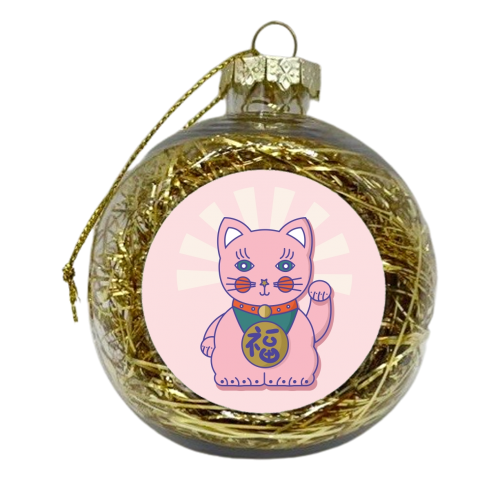 Good Luck Cat - xmas bauble by Ania Wieclaw