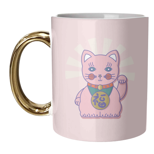 Good Luck Cat - unique mug by Ania Wieclaw