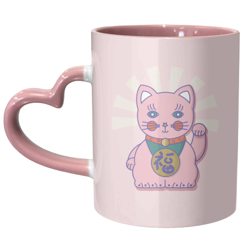 Good Luck Cat - unique mug by Ania Wieclaw