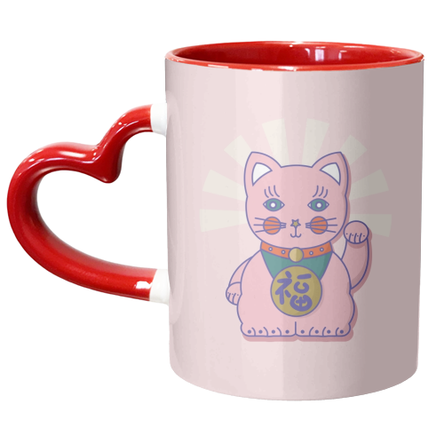 Good Luck Cat - unique mug by Ania Wieclaw