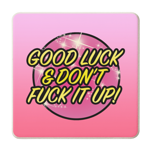 Good Luck - personalised beer coaster by Bite Your Granny