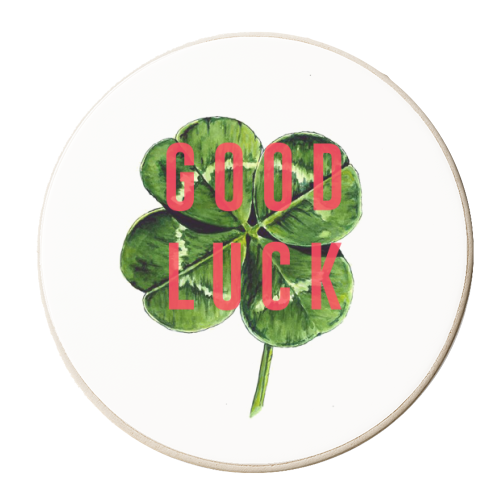 Good Luck - personalised beer coaster by The 13 Prints