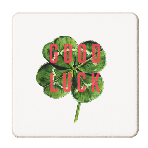 Good Luck - personalised beer coaster by The 13 Prints