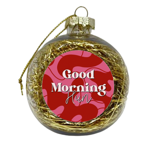 Good morning hun abstract swirl print - xmas bauble by The Girl Next Draw