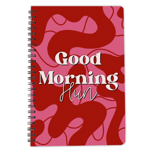 Good morning hun abstract swirl print - personalised A4, A5, A6 notebook by The Girl Next Draw