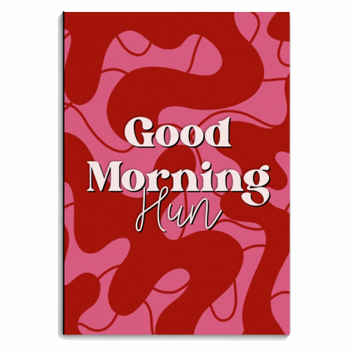 Good morning hun abstract swirl print - personalised A4, A5, A6 notebook by The Girl Next Draw
