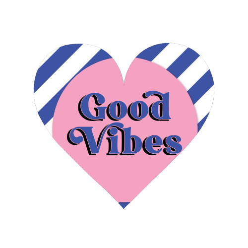 Good Vibes - blue pink stripe! - Magnet by Mad Philomena
