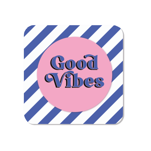 Good Vibes - blue pink stripe! - Magnet by Mad Philomena