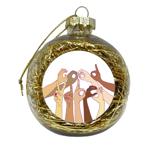 Good Vibes - xmas bauble by Notsniw Art