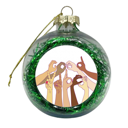 Good Vibes - xmas bauble by Notsniw Art