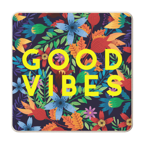 Good Vibes Flowers - personalised beer coaster by The 13 Prints