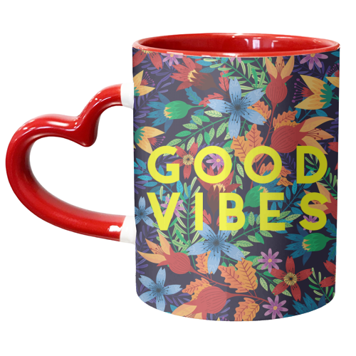 Good Vibes Flowers - unique mug by The 13 Prints