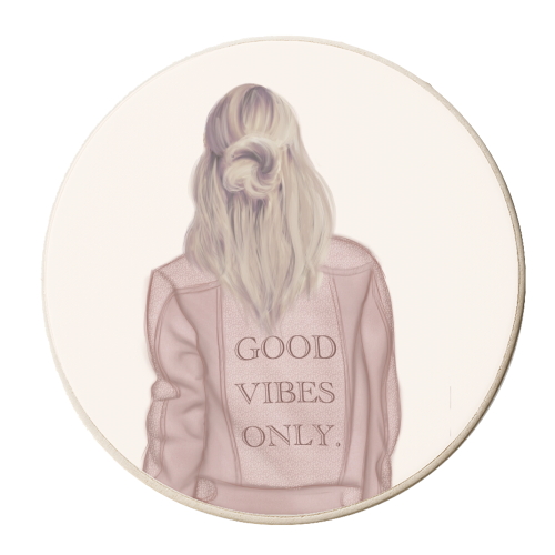 Good Vibes Only - personalised beer coaster by Ellie Mackinnon