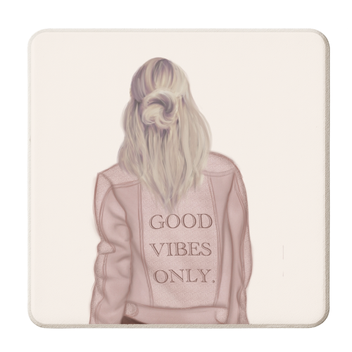 Good Vibes Only - personalised beer coaster by Ellie Mackinnon