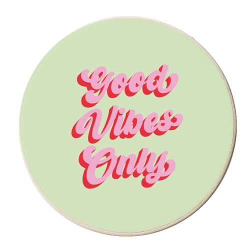 Good vibes only - personalised beer coaster by Kind of Simple Designs