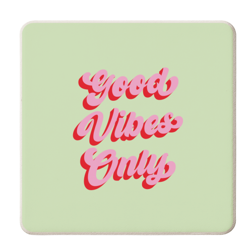 Good vibes only - personalised beer coaster by Kind of Simple Designs