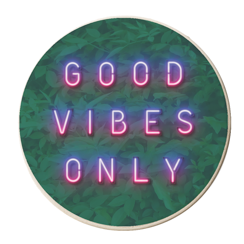 GOOD VIBES ONLY - personalised beer coaster by Paper Deep Design