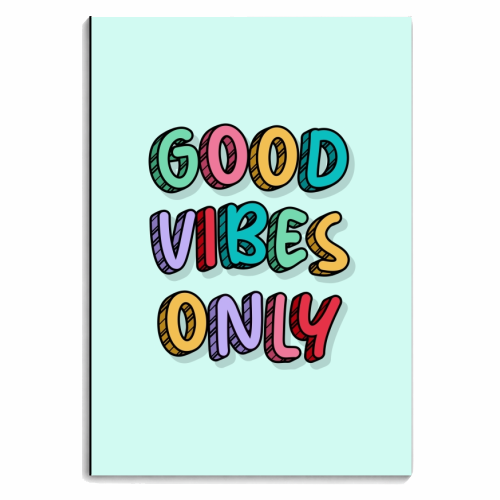 Good vibes only rainbow typography - personalised A4, A5, A6 notebook by The Girl Next Draw