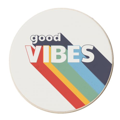 GOOD VIBES - personalised beer coaster by Ania Wieclaw