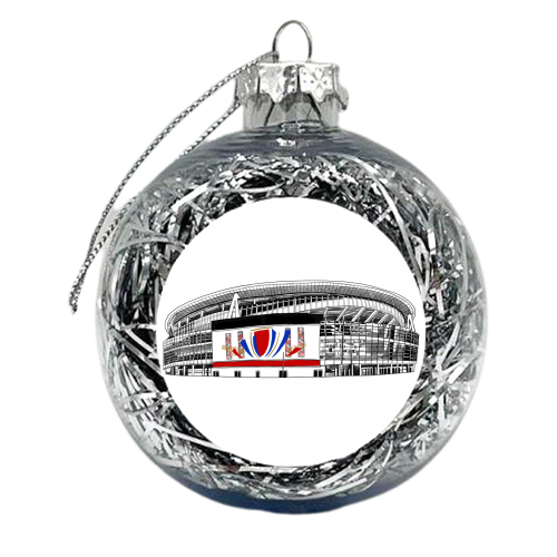 Gooners Football Stadium - xmas bauble by Katie Clement
