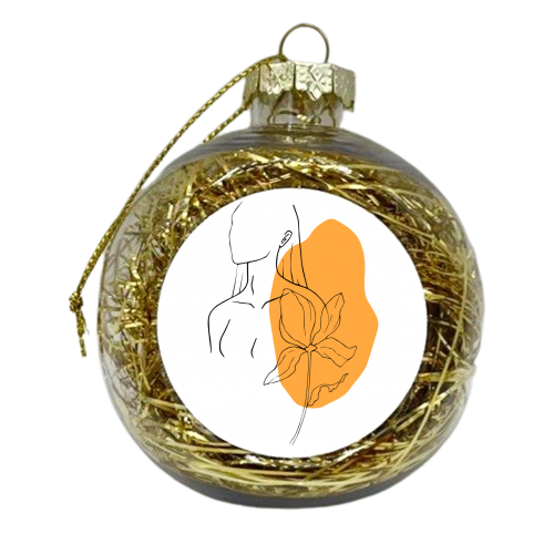 gorgeous woman line art - xmas bauble by Anastasios Konstantinidis