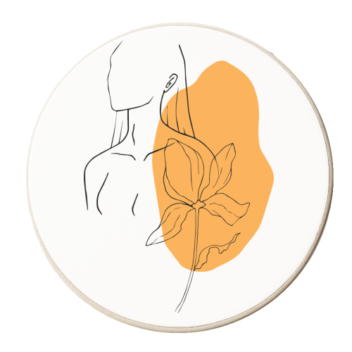 gorgeous woman line art - personalised beer coaster by Anastasios Konstantinidis