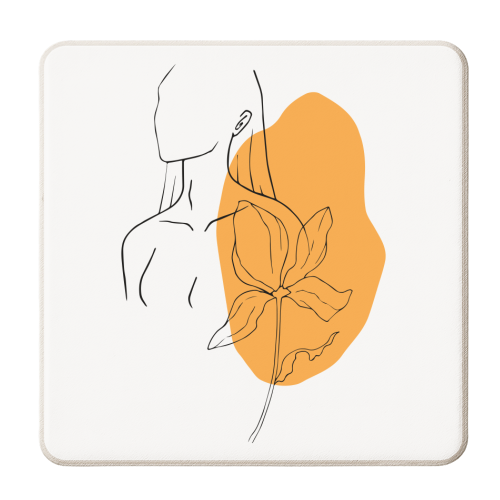 gorgeous woman line art - personalised beer coaster by Anastasios Konstantinidis