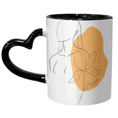 gorgeous woman line art - unique mug by Anastasios Konstantinidis