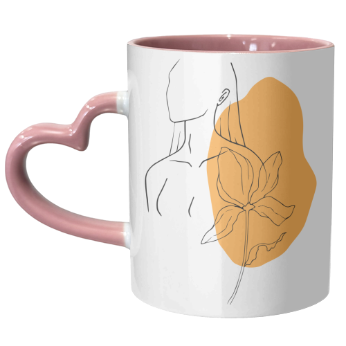gorgeous woman line art - unique mug by Anastasios Konstantinidis