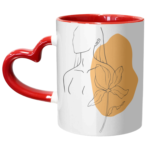 gorgeous woman line art - unique mug by Anastasios Konstantinidis