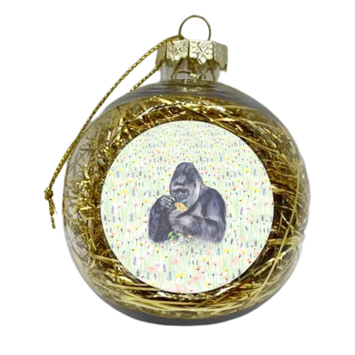 Gorilla Meadow - xmas bauble by Rachel Foreman