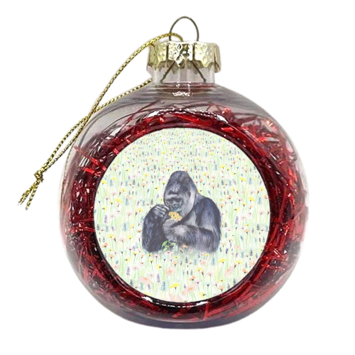 Gorilla Meadow - xmas bauble by Rachel Foreman