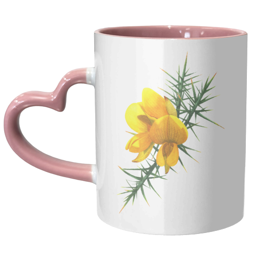 Gorse Flowers - unique mug by She Walks She Paints
