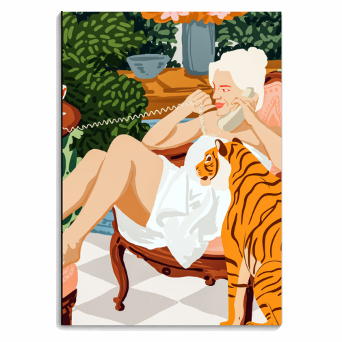 Gossip Girl Illustration, Woman Fashion Female Painting, Retro Vintage People - personalised A4, A5, A6 notebook by Uma Prabhakar Gokhale